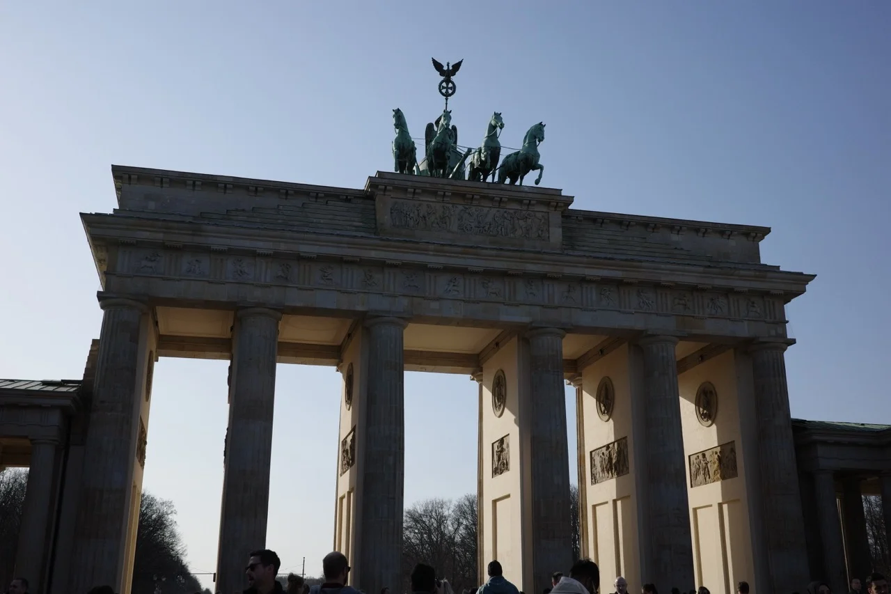 _The Brandenburg Gate being hit by beautiful sunlight from the end of the afternoon.